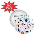 Vector Set Isolates With Cute Birds Scandinavian Style 1.75  Buttons (100 pack) 