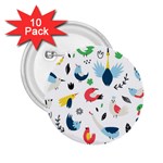Vector Set Isolates With Cute Birds Scandinavian Style 2.25  Buttons (10 pack) 
