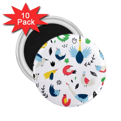 Vector Set Isolates With Cute Birds Scandinavian Style 2.25  Magnets (10 pack)  from ArtsNow.com Front