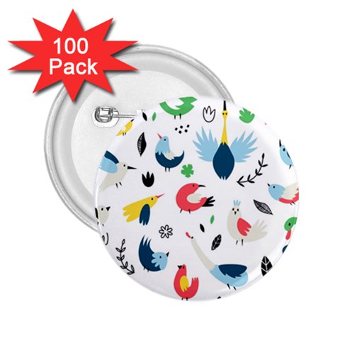 Vector Set Isolates With Cute Birds Scandinavian Style 2.25  Buttons (100 pack)  from ArtsNow.com Front