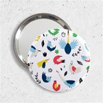 Vector Set Isolates With Cute Birds Scandinavian Style 2.25  Handbag Mirrors