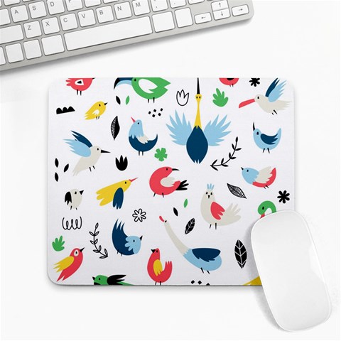 Vector Set Isolates With Cute Birds Scandinavian Style Large Mousepad from ArtsNow.com Front