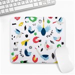 Vector Set Isolates With Cute Birds Scandinavian Style Large Mousepad