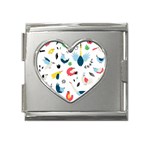 Vector Set Isolates With Cute Birds Scandinavian Style Mega Link Heart Italian Charm (18mm)