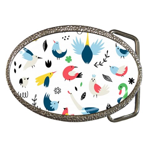 Vector Set Isolates With Cute Birds Scandinavian Style Belt Buckles from ArtsNow.com Front