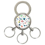 Vector Set Isolates With Cute Birds Scandinavian Style 3-Ring Key Chain