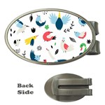 Vector Set Isolates With Cute Birds Scandinavian Style Money Clips (Oval) 