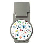 Vector Set Isolates With Cute Birds Scandinavian Style Money Clips (Round) 