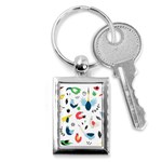 Vector Set Isolates With Cute Birds Scandinavian Style Key Chain (Rectangle)