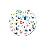 Vector Set Isolates With Cute Birds Scandinavian Style Magnet 3  (Round)