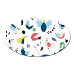 Vector Set Isolates With Cute Birds Scandinavian Style Oval Magnet