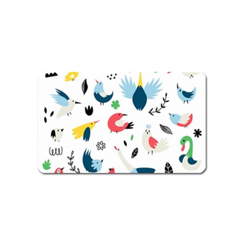 Vector Set Isolates With Cute Birds Scandinavian Style Magnet (Name Card) from ArtsNow.com Front