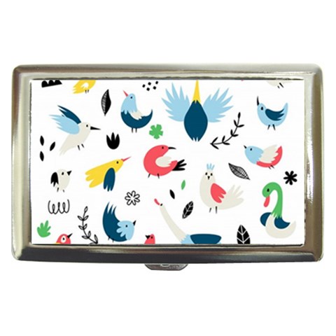Vector Set Isolates With Cute Birds Scandinavian Style Cigarette Money Case from ArtsNow.com Front