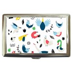 Vector Set Isolates With Cute Birds Scandinavian Style Cigarette Money Case