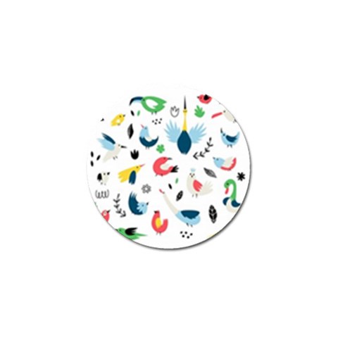 Vector Set Isolates With Cute Birds Scandinavian Style Golf Ball Marker (10 pack) from ArtsNow.com Front