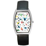 Vector Set Isolates With Cute Birds Scandinavian Style Barrel Style Metal Watch