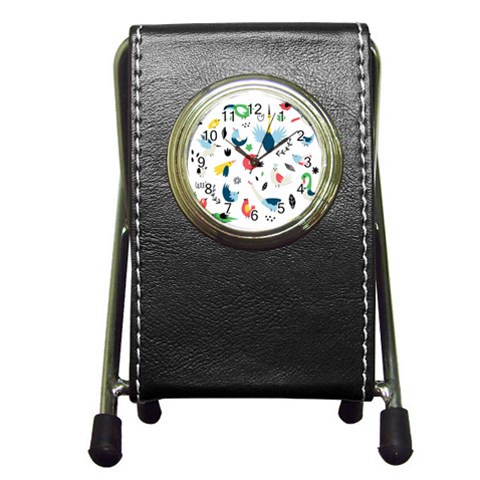 Vector Set Isolates With Cute Birds Scandinavian Style Pen Holder Desk Clock from ArtsNow.com Front