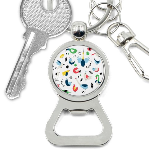 Vector Set Isolates With Cute Birds Scandinavian Style Bottle Opener Key Chain from ArtsNow.com Front