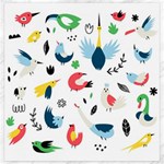 Vector Set Isolates With Cute Birds Scandinavian Style Canvas 20  x 20 