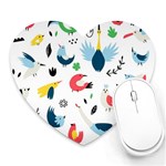 Vector Set Isolates With Cute Birds Scandinavian Style Heart Mousepad