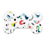 Vector Set Isolates With Cute Birds Scandinavian Style Dog Tag Bone (Two Sides)