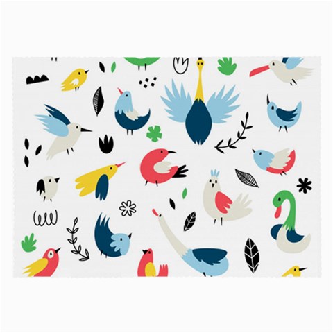 Vector Set Isolates With Cute Birds Scandinavian Style Large Glasses Cloth (2 Sides) from ArtsNow.com Front