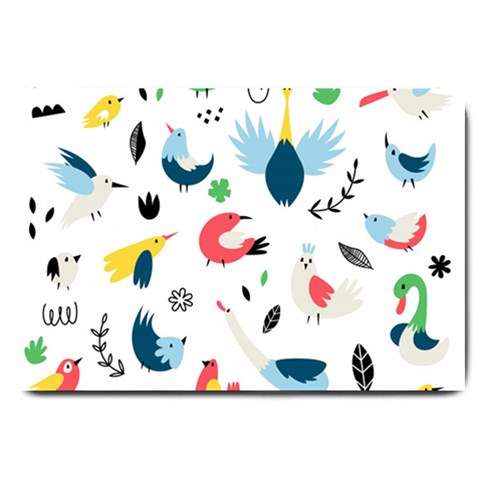 Vector Set Isolates With Cute Birds Scandinavian Style Large Doormat from ArtsNow.com 30 x20  Door Mat