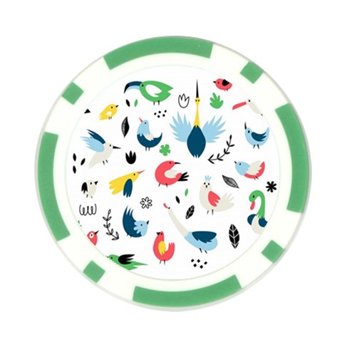 Vector Set Isolates With Cute Birds Scandinavian Style Poker Chip Card Guard from ArtsNow.com Front