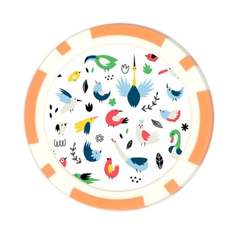 Vector Set Isolates With Cute Birds Scandinavian Style Poker Chip Card Guard from ArtsNow.com Front