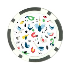 Vector Set Isolates With Cute Birds Scandinavian Style Poker Chip Card Guard from ArtsNow.com Back