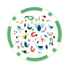 Vector Set Isolates With Cute Birds Scandinavian Style Poker Chip Card Guard from ArtsNow.com Back