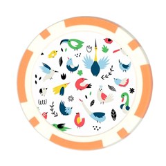 Vector Set Isolates With Cute Birds Scandinavian Style Poker Chip Card Guard from ArtsNow.com Back