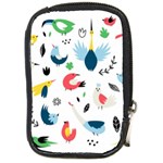 Vector Set Isolates With Cute Birds Scandinavian Style Compact Camera Leather Case