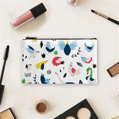 Vector Set Isolates With Cute Birds Scandinavian Style Cosmetic Bag (Small) from ArtsNow.com Front
