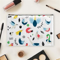 Vector Set Isolates With Cute Birds Scandinavian Style Cosmetic Bag (Large) from ArtsNow.com Front