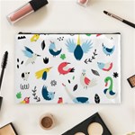 Vector Set Isolates With Cute Birds Scandinavian Style Cosmetic Bag (Large)