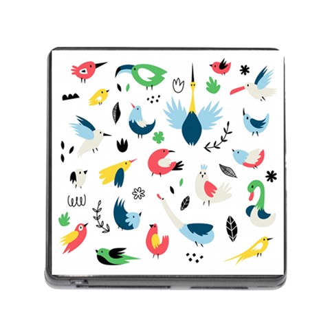 Vector Set Isolates With Cute Birds Scandinavian Style Memory Card Reader (Square 5 Slot) from ArtsNow.com Front