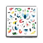 Vector Set Isolates With Cute Birds Scandinavian Style Memory Card Reader (Square 5 Slot)