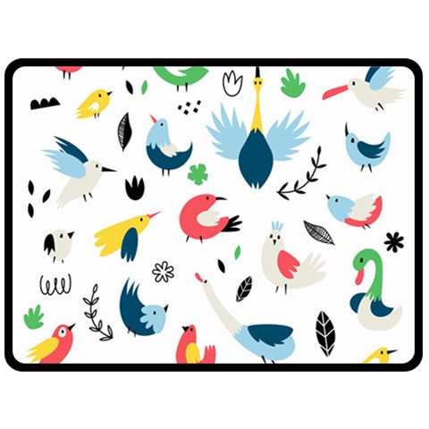 Vector Set Isolates With Cute Birds Scandinavian Style Fleece Blanket (Large) from ArtsNow.com 80 x60  Blanket Front