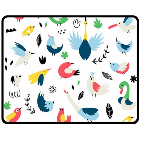 Vector Set Isolates With Cute Birds Scandinavian Style Fleece Blanket (Medium) from ArtsNow.com 60 x50  Blanket Front
