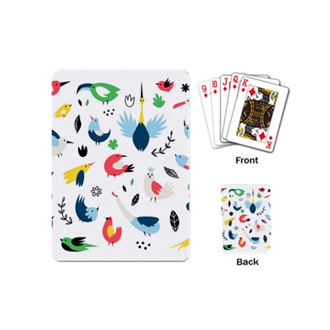 Vector Set Isolates With Cute Birds Scandinavian Style Playing Cards Single Design (Mini) from ArtsNow.com Back
