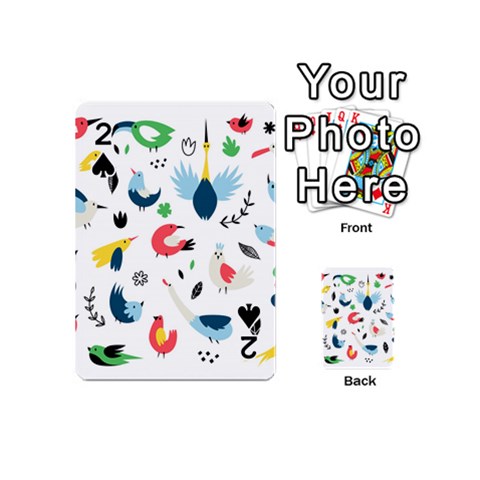 Vector Set Isolates With Cute Birds Scandinavian Style Playing Cards 54 Designs (Mini) from ArtsNow.com Front - Spade2