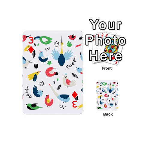 Vector Set Isolates With Cute Birds Scandinavian Style Playing Cards 54 Designs (Mini) from ArtsNow.com Front - Diamond3
