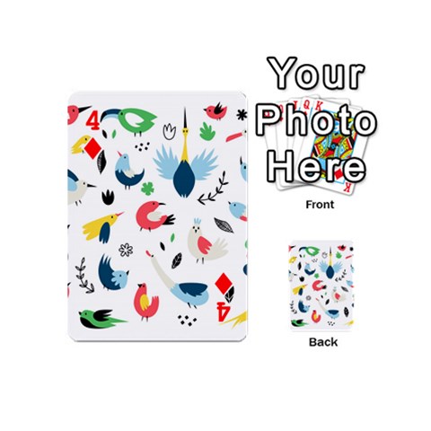 Vector Set Isolates With Cute Birds Scandinavian Style Playing Cards 54 Designs (Mini) from ArtsNow.com Front - Diamond4