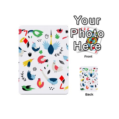 Vector Set Isolates With Cute Birds Scandinavian Style Playing Cards 54 Designs (Mini) from ArtsNow.com Front - Diamond7