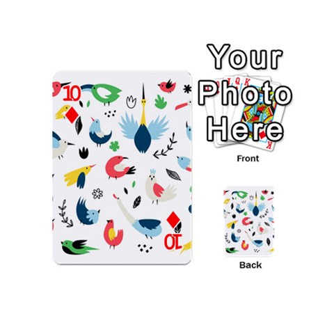 Vector Set Isolates With Cute Birds Scandinavian Style Playing Cards 54 Designs (Mini) from ArtsNow.com Front - Diamond10