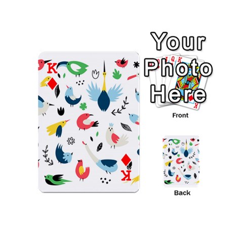 King Vector Set Isolates With Cute Birds Scandinavian Style Playing Cards 54 Designs (Mini) from ArtsNow.com Front - DiamondK