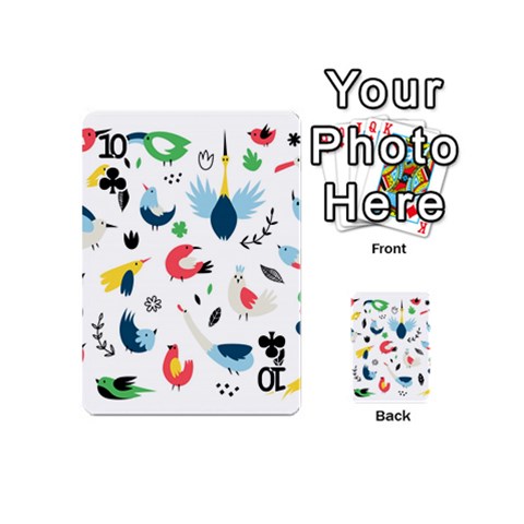 Vector Set Isolates With Cute Birds Scandinavian Style Playing Cards 54 Designs (Mini) from ArtsNow.com Front - Club10