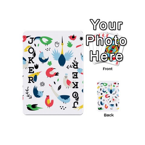 Vector Set Isolates With Cute Birds Scandinavian Style Playing Cards 54 Designs (Mini) from ArtsNow.com Front - Joker1