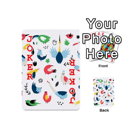 Vector Set Isolates With Cute Birds Scandinavian Style Playing Cards 54 Designs (Mini) from ArtsNow.com Front - Joker2